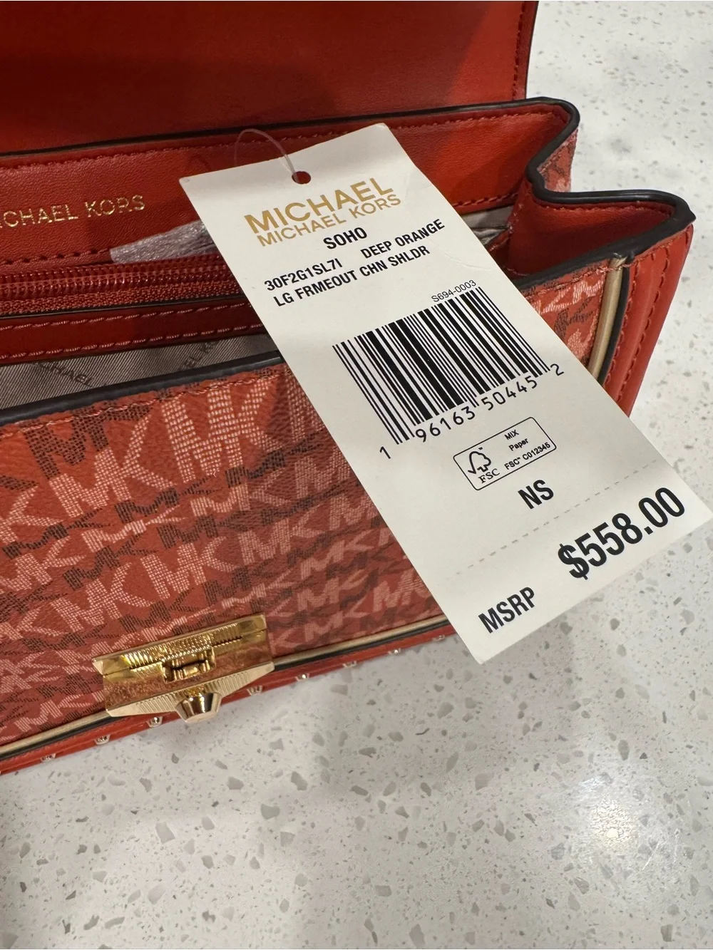 Brand new Michael Kors Red Studded Chain Shoulder Bag